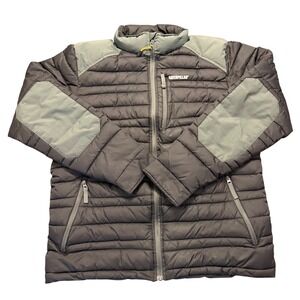 Caterpillar Mens Defender Puffer Jacket Grey Ripstop Insulated Workwear Coat L